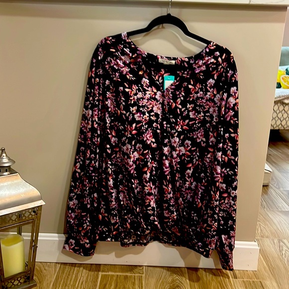 Nine Britton Perth V neck knit top black 2X - Picture 1 of 5